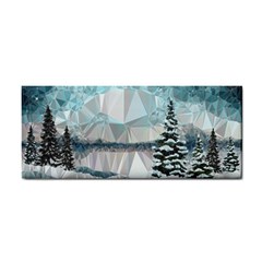 Winter Landscape Low Poly Polygons Hand Towel by HermanTelo