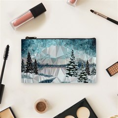 Winter Landscape Low Poly Polygons Cosmetic Bag (small)