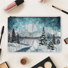 Winter Landscape Low Poly Polygons Cosmetic Bag (large)