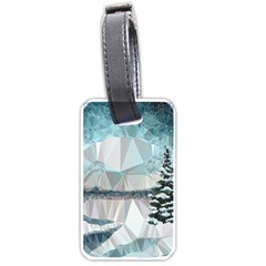 Winter Landscape Low Poly Polygons Luggage Tag (one Side) by HermanTelo