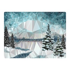 Winter Landscape Low Poly Polygons Double Sided Flano Blanket (mini)  by HermanTelo