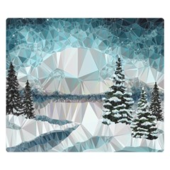 Winter Landscape Low Poly Polygons Double Sided Flano Blanket (small)  by HermanTelo