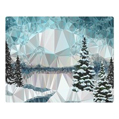 Winter Landscape Low Poly Polygons Double Sided Flano Blanket (large)  by HermanTelo