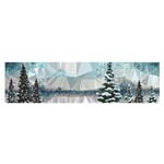 Winter Landscape Low Poly Polygons Satin Scarf (Oblong) Front