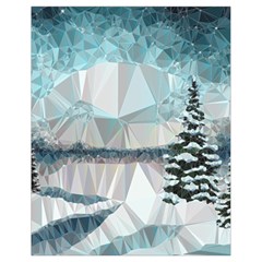 Winter Landscape Low Poly Polygons Drawstring Bag (small) by HermanTelo