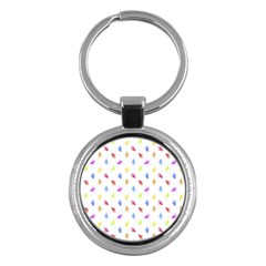 Multicolored Hands Silhouette Motif Design Key Chain (round) by dflcprintsclothing