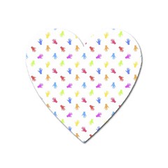 Multicolored Hands Silhouette Motif Design Heart Magnet by dflcprintsclothing