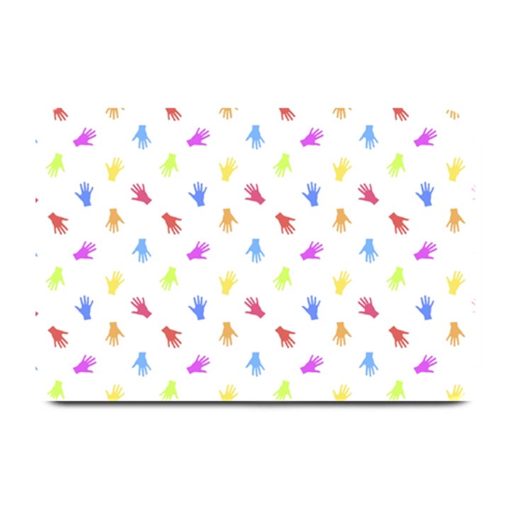 Multicolored Hands Silhouette Motif Design Plate Mats