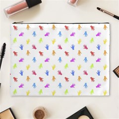 Multicolored Hands Silhouette Motif Design Cosmetic Bag (xl)