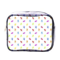 Multicolored Hands Silhouette Motif Design Mini Toiletries Bag (one Side) by dflcprintsclothing