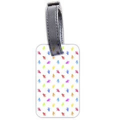 Multicolored Hands Silhouette Motif Design Luggage Tag (two Sides)