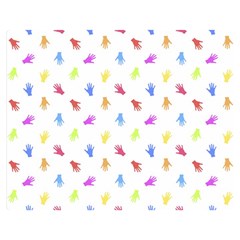 Multicolored Hands Silhouette Motif Design Double Sided Flano Blanket (medium)  by dflcprintsclothing