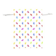 Multicolored Hands Silhouette Motif Design Lightweight Drawstring Pouch (m) by dflcprintsclothing