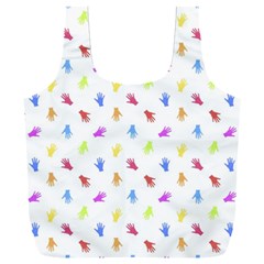 Multicolored Hands Silhouette Motif Design Full Print Recycle Bag (xxl) by dflcprintsclothing