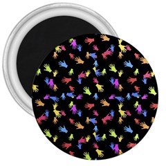 Multicolored Hands Silhouette Motif Design 3  Magnets