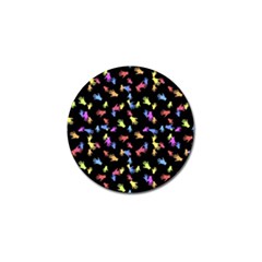 Multicolored Hands Silhouette Motif Design Golf Ball Marker by dflcprintsclothing