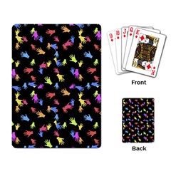 Multicolored Hands Silhouette Motif Design Playing Cards Single Design (rectangle) by dflcprintsclothing