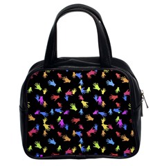 Multicolored Hands Silhouette Motif Design Classic Handbag (two Sides)