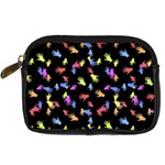 Multicolored Hands Silhouette Motif Design Digital Camera Leather Case Front