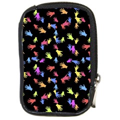 Multicolored Hands Silhouette Motif Design Compact Camera Leather Case by dflcprintsclothing