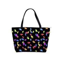 Multicolored Hands Silhouette Motif Design Classic Shoulder Handbag by dflcprintsclothing