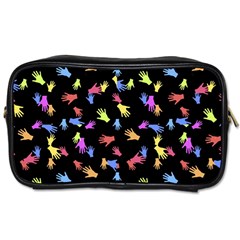 Multicolored Hands Silhouette Motif Design Toiletries Bag (two Sides) by dflcprintsclothing