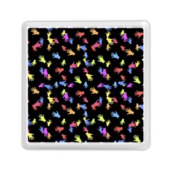 Multicolored Hands Silhouette Motif Design Memory Card Reader (square) by dflcprintsclothing