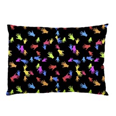 Multicolored Hands Silhouette Motif Design Pillow Case (two Sides) by dflcprintsclothing