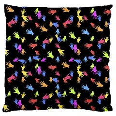 Multicolored Hands Silhouette Motif Design Standard Flano Cushion Case (one Side) by dflcprintsclothing