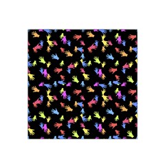 Multicolored Hands Silhouette Motif Design Satin Bandana Scarf by dflcprintsclothing