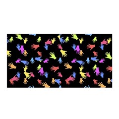 Multicolored Hands Silhouette Motif Design Satin Wrap by dflcprintsclothing