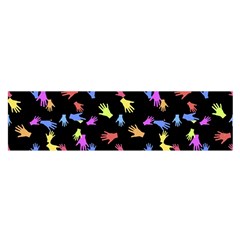 Multicolored Hands Silhouette Motif Design Satin Scarf (oblong) by dflcprintsclothing