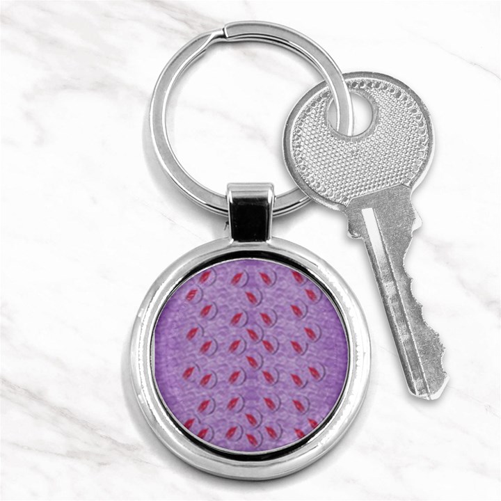 Tropical Flower Forest Of Ornate Colors Key Chain (Round)