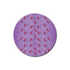 Tropical Flower Forest Of Ornate Colors Rubber Coaster (round)  by pepitasart