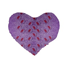 Tropical Flower Forest Of Ornate Colors Standard 16  Premium Flano Heart Shape Cushions by pepitasart