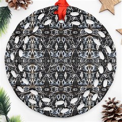 Modern Tribal Geometric Print Round Filigree Ornament (two Sides)