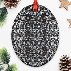 Modern Tribal Geometric Print Oval Filigree Ornament (two Sides) by dflcprintsclothing