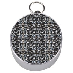 Modern Tribal Geometric Print Silver Compasses