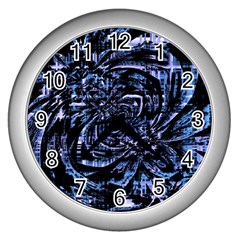 Fractal Madness Wall Clock (silver) by MRNStudios