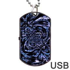 Fractal Madness Dog Tag Usb Flash (one Side) by MRNStudios