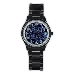 Fractal Madness Stainless Steel Round Watch by MRNStudios