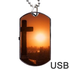 Cartagena De Indias Colombia, Aerial View Dog Tag Usb Flash (one Side) by dflcprintsclothing