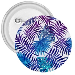 Blue Tropical Leaves 3  Buttons by goljakoff