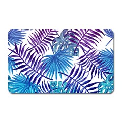 Blue Tropical Leaves Magnet (rectangular) by goljakoff