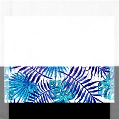 Blue Tropical Leaves Rectangular Jigsaw Puzzl by goljakoff