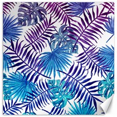 Blue Tropical Leaves Canvas 20  X 20  by goljakoff