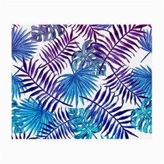 Blue Tropical Leaves Small Glasses Cloth (2 Sides) by goljakoff