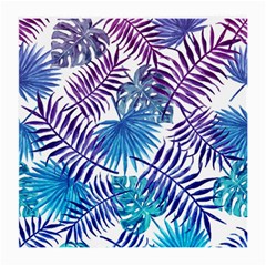 Blue Tropical Leaves Medium Glasses Cloth by goljakoff