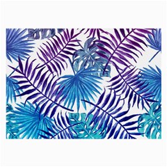 Blue Tropical Leaves Large Glasses Cloth by goljakoff