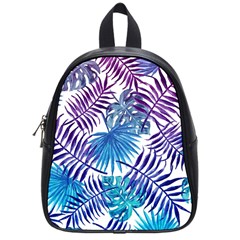 Blue Tropical Leaves School Bag (small) by goljakoff